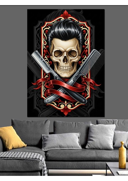 Kurukafa Bıçak Tarak Ustura Kuaför Dekoratif Kanvas - Mdf Ahşap Tablo indirimleri