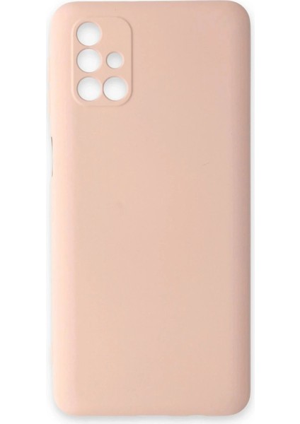Samsung Galaxy M31S Kılıf Nano Içi Kadife Silikon - Pudra
