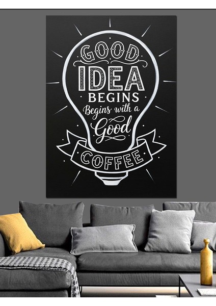 Güzel Fikir Kara Tahta Dekoratif Kanvas - Mdf Ahşap Tablo