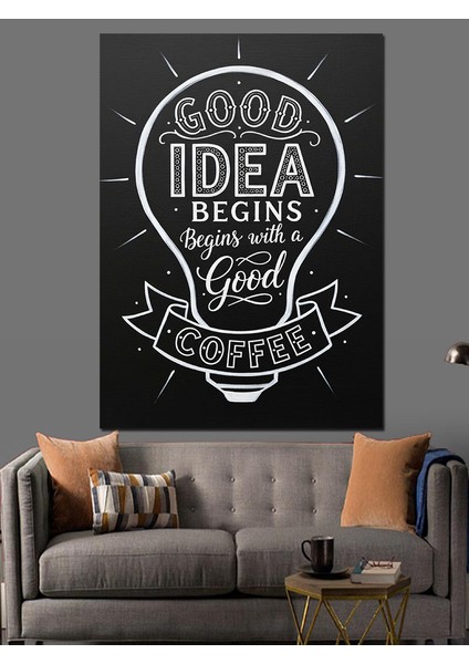 Güzel Fikir Kara Tahta Dekoratif Kanvas - Mdf Ahşap Tablo fiyatları