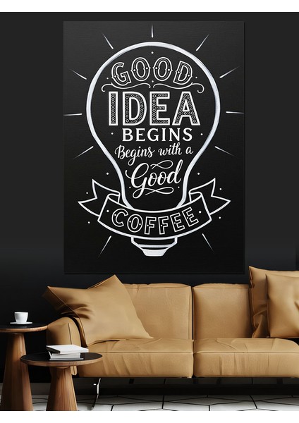 Güzel Fikir Kara Tahta Dekoratif Kanvas - Mdf Ahşap Tablo fırsatları