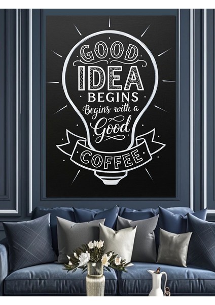 Güzel Fikir Kara Tahta Dekoratif Kanvas - Mdf Ahşap Tablo indirimleri