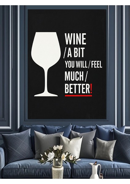 Şarap Kadehi Yazı Retro Dekoratif Kanvas - Mdf Ahşap Tablo modelleri