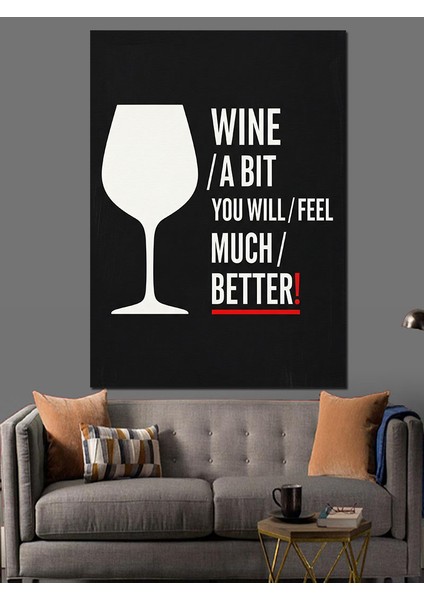Şarap Kadehi Yazı Retro Dekoratif Kanvas - Mdf Ahşap Tablo indirimleri