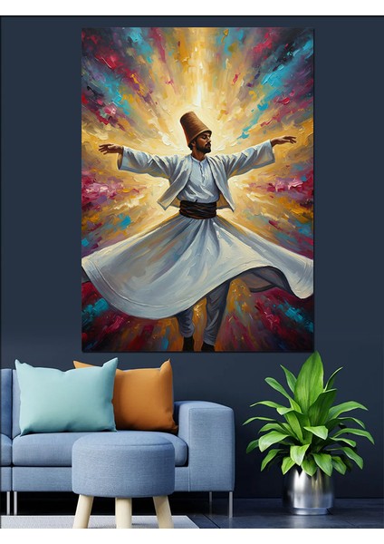 Sema Yapan Derviş Figürü Dekoratif Kanvas - Mdf Ahşap Tablo fiyatları