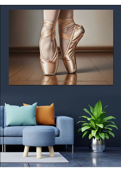 Bale Ayakkabısı Dans Pozu Dekoratif Kanvas - Mdf Ahşap Tablo fiyatları
