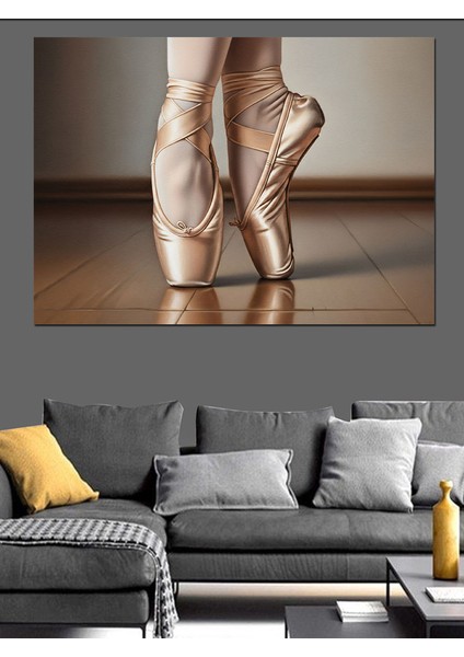Bale Ayakkabısı Dans Pozu Dekoratif Kanvas - Mdf Ahşap Tablo indirimleri