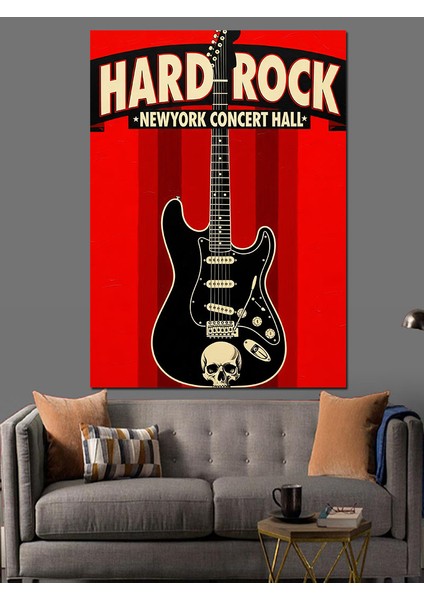 "hard Rock" Gitar Posteri Dekoratif Kanvas - Mdf Ahşap Tablo indirimleri