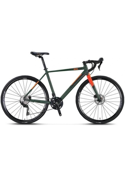 GVL700-GRX400 Erkek Yarış Bisikleti 520H Hd 28 Jant 20 Vites Haki Turuncu