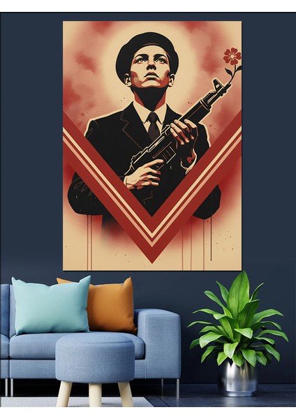 Kırmızı Giysili Vintage Gangster Dekoratif Kanvas - Mdf Ahşap Tablo modelleri