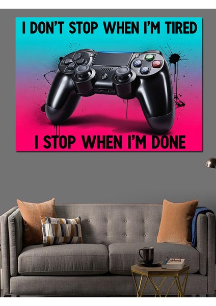 Kazanmadan Bırakmam Oyuncu Konsolu Dekoratif Kanvas - Mdf Ahşap Tablo fiyatları