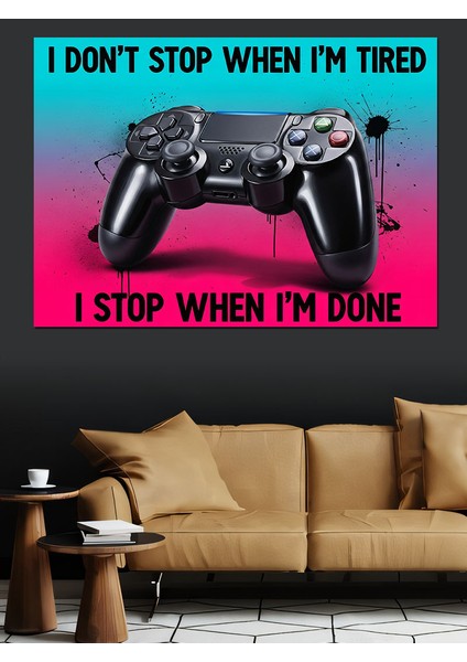 Kazanmadan Bırakmam Oyuncu Konsolu Dekoratif Kanvas - Mdf Ahşap Tablo indirimleri