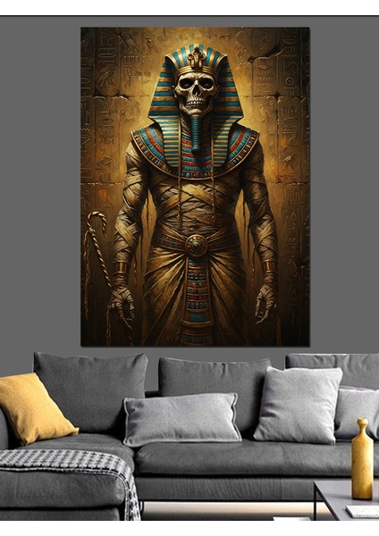 Mısır Tanrısı Mumya Firavun Dekoratif Kanvas - Mdf Ahşap Tablo modelleri