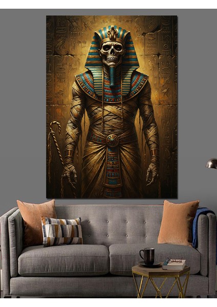 Mısır Tanrısı Mumya Firavun Dekoratif Kanvas - Mdf Ahşap Tablo fırsatları