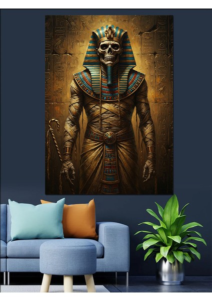 Mısır Tanrısı Mumya Firavun Dekoratif Kanvas - Mdf Ahşap Tablo indirimleri