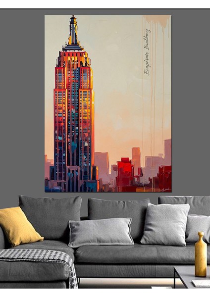 Empire State Binası Manzara Dekoratif Kanvas - Mdf Ahşap Tablo modelleri