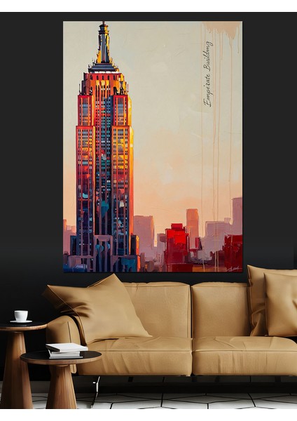 Empire State Binası Manzara Dekoratif Kanvas - Mdf Ahşap Tablo indirimleri