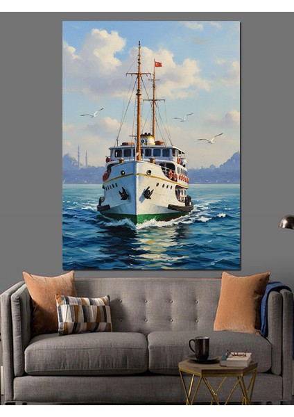 Beyaz Yolcu Gemisi Deniz Dekoratif Kanvas - Mdf Ahşap Tablo fiyatları
