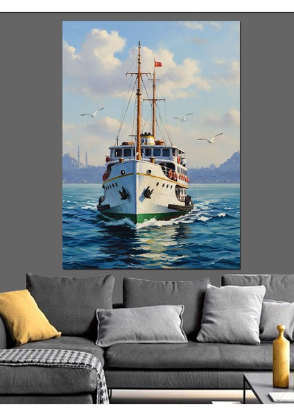 Beyaz Yolcu Gemisi Deniz Dekoratif Kanvas - Mdf Ahşap Tablo modelleri