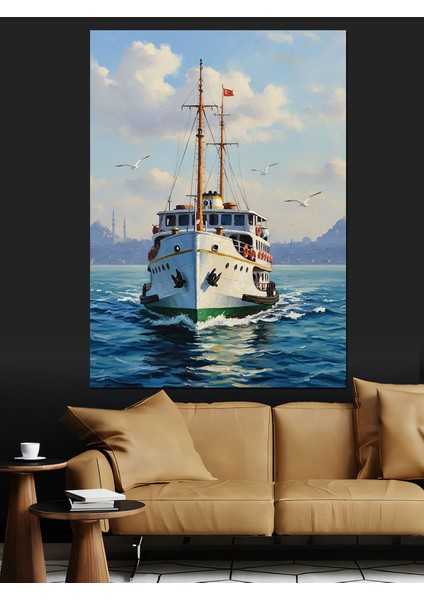 Beyaz Yolcu Gemisi Deniz Dekoratif Kanvas - Mdf Ahşap Tablo indirimleri