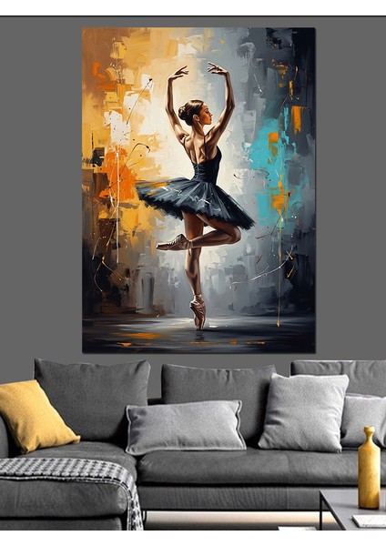 Bale Yapan Siyah Silüet Dekoratif Kanvas - Mdf Ahşap Tablo fiyatları