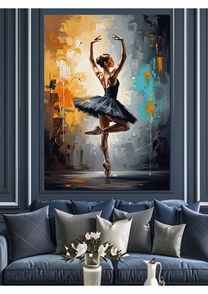 Bale Yapan Siyah Silüet Dekoratif Kanvas - Mdf Ahşap Tablo modelleri