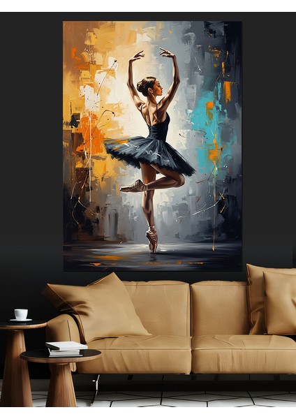 Bale Yapan Siyah Silüet Dekoratif Kanvas - Mdf Ahşap Tablo fırsatları