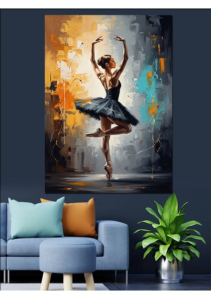 Bale Yapan Siyah Silüet Dekoratif Kanvas - Mdf Ahşap Tablo indirimleri