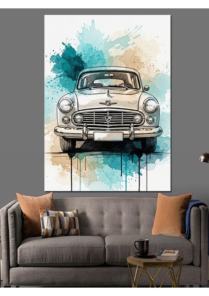 Klasik Amerikan Araba Vintage Dekoratif Kanvas - Mdf Ahşap Tablo fiyatları
