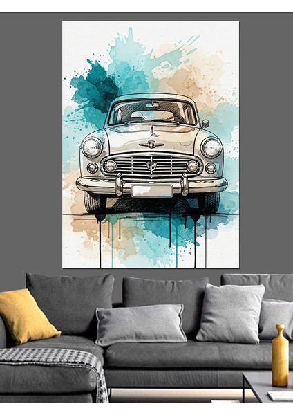 Klasik Amerikan Araba Vintage Dekoratif Kanvas - Mdf Ahşap Tablo modelleri