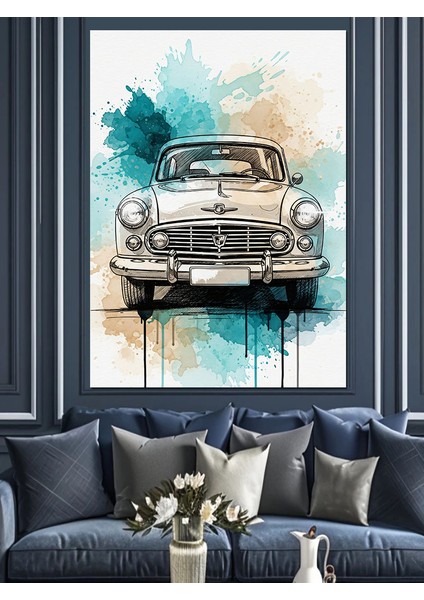 Klasik Amerikan Araba Vintage Dekoratif Kanvas - Mdf Ahşap Tablo fırsatları