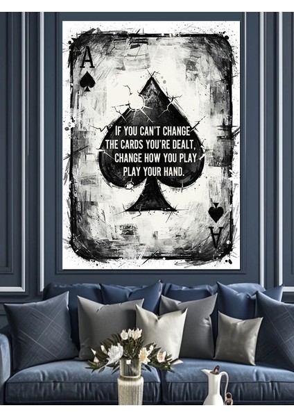 Maça Ası Oyun Kartı Dekoratif Kanvas - Mdf Ahşap Tablo