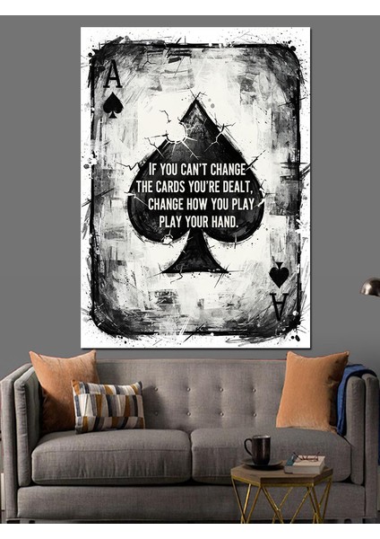 Maça Ası Oyun Kartı Dekoratif Kanvas - Mdf Ahşap Tablo fırsatları
