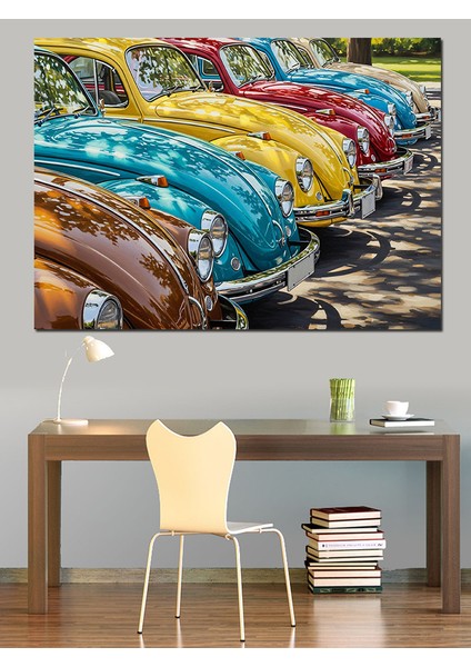 Renkli Sıralalı Vosvoslar Dekoratif Kanvas - Mdf Ahşap Tablo modelleri