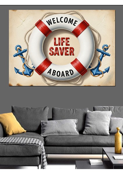 Can Simidi Hoş Geldin Kurtarıcı Dekoratif Kanvas - Mdf Ahşap Tablo indirimleri