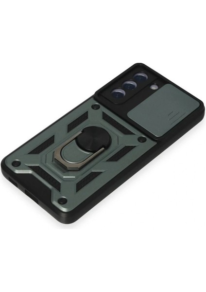 Samsung Galaxy S21 Fe Kılıf Pars Lens Yüzüklü Silikon - Yeşil indirimleri