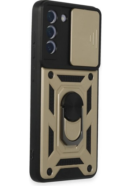 Samsung Galaxy S21 Fe Kılıf Pars Lens Yüzüklü Silikon - Gold fiyatları