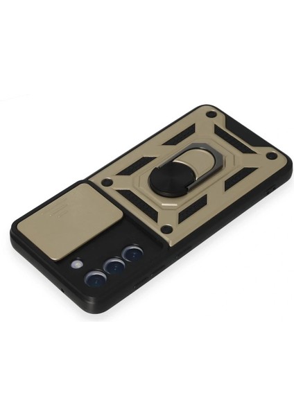 Samsung Galaxy S21 Fe Kılıf Pars Lens Yüzüklü Silikon - Gold fırsatları