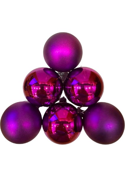 6 Adet Cici Top Yılbaşı Ağaç Süsü 6 cm