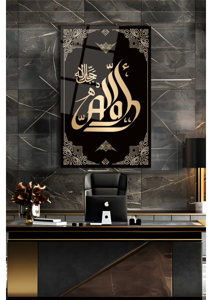 Allah Lafzı Kaligrafi Cam Tablo, Dini Islami, Kurum, Ofis, Iş, Ev, Büyük Boy, Hediyelik Tablo modelleri