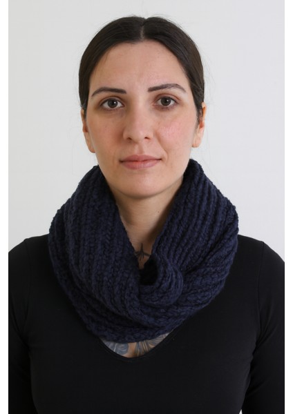 Kadın Örgü Boyunluk Lacivert