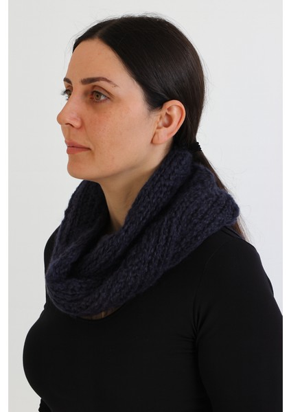 Kadın Örgü Boyunluk Lacivert modelleri
