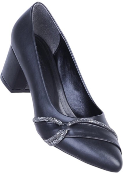 Pıno3 Siyah Kadın 7cm Topuklu Ayakkabı