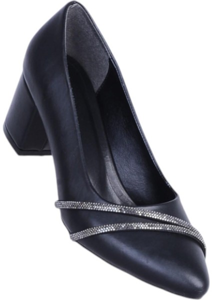 Pıno4 Siyah Kadın 7cm Topuklu Ayakkabı