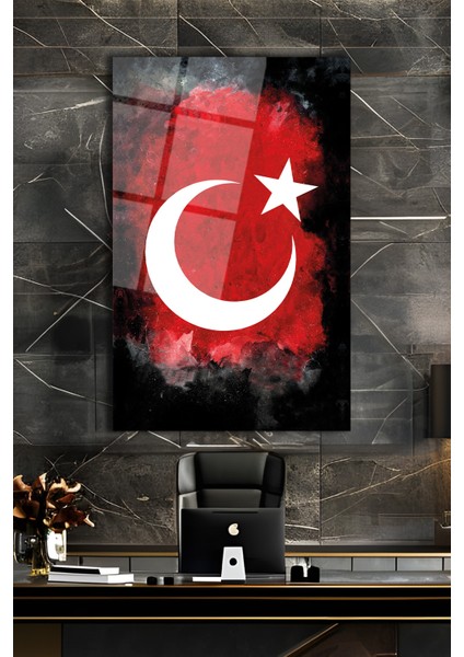 Türk Bayrağı Dikey Cam Tablo Ev Iş Ofis Makam Odası Okul Hediyelik Tablo fiyatları