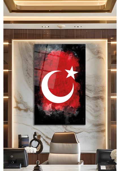 Türk Bayrağı Dikey Cam Tablo Ev Iş Ofis Makam Odası Okul Hediyelik Tablo fırsatları