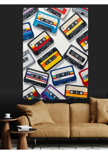Doksanlar Retro Kasetler Müzik Dekoratif Kanvas - Mdf Ahşap Tablo fiyatları