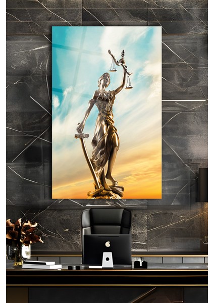 Hukuk ve Adalet Dikey Cam Tablo, Avukat, Iş, Ofis,makam Odası Hediyelik Büyük Tablo modelleri