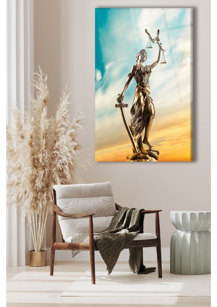 Hukuk ve Adalet Dikey Cam Tablo, Avukat, Iş, Ofis,makam Odası Hediyelik Büyük Tablo