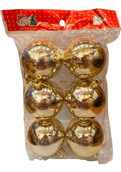 Düz Parlak 6 Adet Cici Top Yılbaşı Ağaç Süsü 6 cm fiyatları
